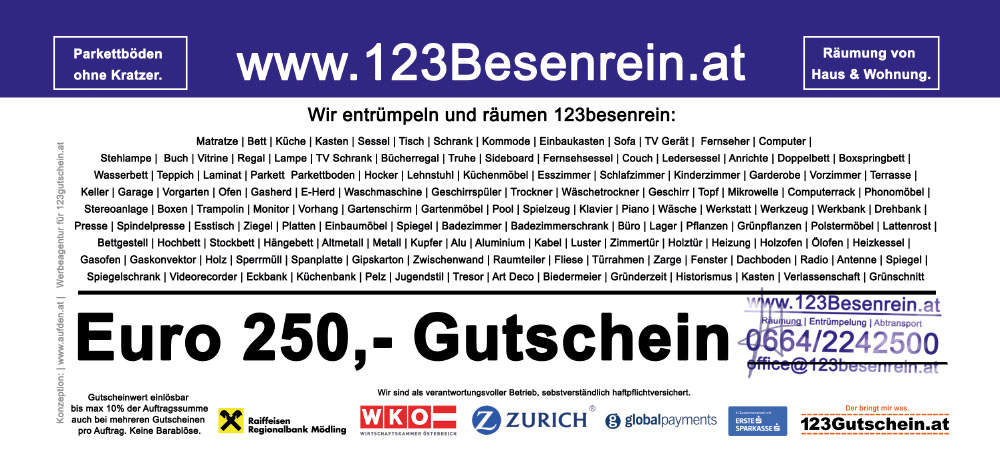 123besenrein.at 123besenrein Entrümplung Entrümpelung Sperrmüll Räumung von Haus Wohnung Verlassenschaft 1010 1020 1030 1040 1050 1060 1070 1090 1080 1100 1120 1130 1140 1150 1160 1170 1180 1190 1200 1210 1220 1230 Wien Niederösterreich